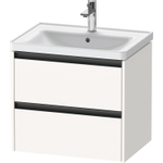 Duravit Ketho 2 wastafelonderbouwkast met 2 laden 63.4x45.5x54.9cm met grepen antraciet wit supermat SW772244