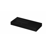 INK United wastafel - 100x45x11cm porselein links zonder kraangat incl. porseleinen click plug en verborgen overloop systeem - mat zwart SW956143