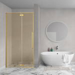 Aqua Vista Oria Linea nisdeur - 120x200cm - incl. montageset - champagne glas - Geborsteld goud SW1244406