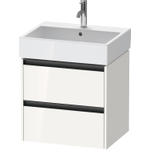 Duravit Ketho 2 wastafelonderbouwkast - 2 laden - 58.4x46x54.9cm - grepen antraciet - hoogglans wit SW772943
