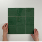 By Goof wandtegel - 13x13cm - 10mm - Vierkant - Oud groen Glans SW542658