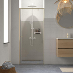 Sealskin Contour Draaideur voor nis 90x200cm 6mm helder veiligheidsglas met antikalklaag Goud geborsteld SW799421