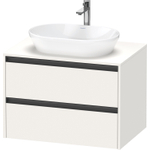 Duravit Ketho 2 wastafelonderbouwkast incl. consoleplaat met 2 laden 80x55x56.8cm met handgrepen antraciet wit supermat SW772245