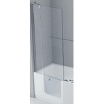 Novellini Iris Combi badwand met vast segment links 86x150cm chroom profiel en helder glas 0335658