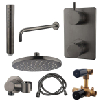 Adema Shower inbouwdoucheset 20cm hoofddouche met wandbevestiging compleet Gunmetal SW519680