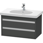 Duravit Ketho Wastafelonderkast 80x45.5x48cm Standaard greep met softclose spaanplaat Grafiet Mat 0300541