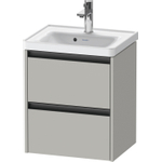 Duravit Ketho 2 wastafelonderbouwkast met 2 laden 48.4x37.5x54.9cm met grepen antraciet betongrijs mat SW772185