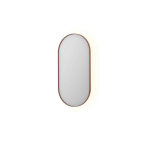 INK SP21 Spiegel - 50x100cm - LED verlichting - dimbaar - spiegelverwarming - in stalen kader - horizontaal/verticaal - geborsteld koper SW798386