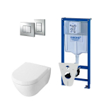 Villeroy Boch Subway 2.0 DirectFlush Toiletset - softclose - grohe reservoir - bedieningsplaat - chroom SW791680