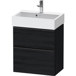 Duravit D-Neo wastafelonderkast 58.4x62.5x37.2cm 2 lades Eiken (zwart) Mat SW641402