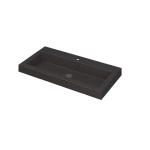 INK Dock wastafel - 80x40x6cm - 1 wasbak - 1 kraangat - Quartz zwart SW68556