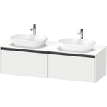 Duravit Ketho 2 wastafelonderbouwkast incl. consoleplaat met 2 laden voor dubbele waskommen 160x55x45.9cm met handgrepen antraciet wit mat SW772876