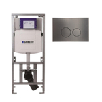 Geberit Inbouwreservoir - UP320 - QeramiQ metal bedieningsplaat - dualflush - ronde knoppen - metaal gunmetal SW976077