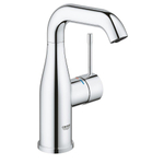 GROHE Essence Wastafelkraan Opbouw - uitloop 11.4cm - M-size - met gladde body - inclusief push-open waste - chroom SW701311