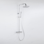 Fortifura Calvi Regendoucheset - thermostatisch - 30cm hoofddouche - gladde slang - staaf handdouche - chroom SW1204421