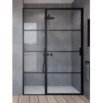 Saniclass Bellini Douchedeur - 100x200cm - vast paneel - frame lines buitenzijde - anti kalk - mat zwart SW491685