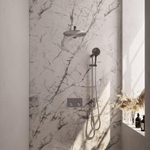 BRAUER Brushed Edition Thermostatische Regendouche inbouw - drukknoppen - SET 68 - 30cm hoofddouche - rechte muurarm - 3 standen handdouche - doucheslang - geïntegreerde glijstang - RVS geborsteld PVD SW925492