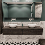 MONDIAZ LUSH Badkamermeubelset - 180cm - 2 lades - wastafel BARCO - 2 wasbakken - 0 kraangaten - dark brown SW409624