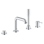 GROHE Essence New afbouwdeel 4 gats badrandkraan met omstel incl. baduitloop handdouche en doucheslang 200cm chroom 0442594