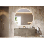 H&R Moonspiegel Moon 2.0 140x70cm - gezandstraalde rand - dotless indirecte verlichting rondom - touchbediening (traploos dimbaar) op voorzijde - kleurinstelling koud/warm - spiegel verwarming SW1186413