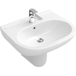 Villeroy en Boch O.novo wastafel 55x45cm met overloop 1 kraangat ceramic+ wit 0124129