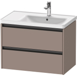 Duravit Ketho 2 wastafelonderbouwkast met 2 laden voor waskom rechts 78.4x45.5x54.9cm met grepen antraciet basalt mat SW772213