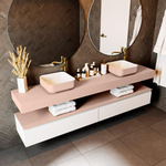 Mondiaz TOP 23 Vrijhangend Topblad - 210x23.5x12cm - geschikt voor waskom - Solid surface - Rosee SW1022194