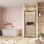 Crosswater Asura inklapbare douchedeur - 80cm - zonder handvat - mat zwart SW1176556