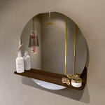 Mondiaz SPOT Badkamerspiegel - rond 60cm - spiegelplanchet - kleur Rust SW1235601