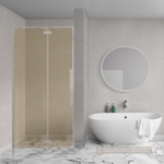 Aqua Vista Oria Linea nisdeur - 90x200cm - incl. montageset - champagne glas - Geborsteld rvs SW1244389