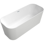 Villeroy & Boch Finion kunststof vrijstaand duobad quaryl ovaal 170x70x48cm incl. push-to-open afvoerplug + overloop chroom/wit SW106598