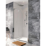 Crosswater Design New draaideur met vast paneel 100x195cm zilver profiel helder glas SW276779