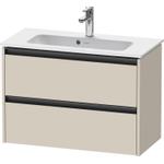 Duravit Ketho 2 wastafelonderbouwkast met 2 laden 81x39x54.9cm met grepen antraciet taupe supermat SW772071