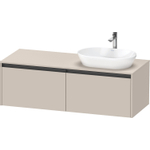 Duravit Ketho 2 wastafelonderbouwkast incl. consoleplaat met 2 laden voor waskom rechts 140x55x45.9cm met handgrepen antraciet taupe mat SW772821