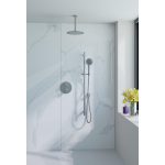 Fortifura Calvi Inbouw Regendoucheset - rond - thermostatisch - plafondarm - glijstang - 25cm hoofddouche - ronde handdouche - metalen slang - Geborsteld RVS PVD (RVS) SW1189355