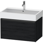 Duravit Ketho 2 wastafelonderbouwkast met 1 lade 78.4x46x44cm met greep antraciet eiken zwart mat SW772862