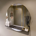 Mondiaz SPOT Badkamerspiegel - rond 80cm - spiegelplanchet - kleur Lava SW1235646