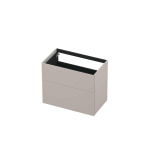 INK P2O Wastafelonderkast - 80x45x65cm - 2 lades - push 2 open - rechte opdekfronten MDF lak Mat kasjmier grijs SW798545