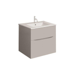 Crosswater Glide II Wastafelonderkast - 50x45x52cm - 2 lades - greeploos - storm grey SW487199