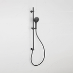 Fortifura Calvi Glijstangset - geïntegreerde wandaansluitbocht - doucheslang glad- handdouche rond - mat zwart SW1210167