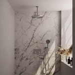 BRAUER Brushed Carving Thermostatische Regendouche inbouw - drukknoppen - SET 60 - 30cm hoofddouche - plafondarm - 3 standen handdouche - doucheslang - wandaansluitbocht - RVS geborsteld PVD SW925460