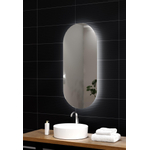 HR Badmeubelen Oval spiegel 40x100cm met indirecte verlichting rondom en touch sensor 3 standen SW523789