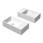 INK Contra Fontein - 40x22x10cm - wasbak links - 0 kraangaten - polystone wit mat SW352247