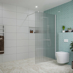 Fortifura Galeria inloopdouche - 110x200cm - ribbelglas - wandarm - mat wit SW917140