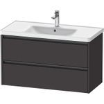 Duravit Ketho 2 wastafelonderbouwkast met 2 laden 98.4x45.5x54.9cm met grepen antraciet grafiet supermat SW772048