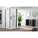 Nemo Pina zijwand 100x200cm 6mm helder veiligheidsglas Zwart mat SW636687