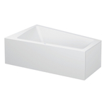 Duravit Paiova bad acryl afgeschuind 170x100x46cm links met aangevormd paneel en frame wit 0280229