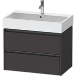 Duravit Ketho 2 wastafelonderbouwkast met 2 laden 78.4x46x54.9cm met grepen antraciet grafiet supermat SW772983