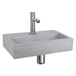 Differnz Flat fonteinset - 38x24x8cm - Rechthoek - 1 kraangat - Recht matte chromen kraan - Beton Grijs SW373115