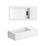 Clou Flush 3 fontein 36x18x9cm kraangat rechts aluite Wit mat SW9364